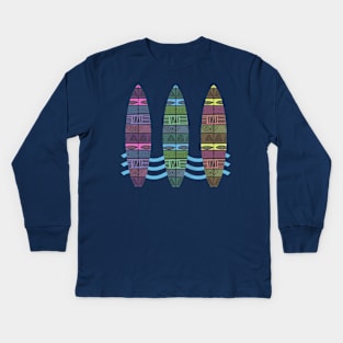 Surfboards No. 01 Kids Long Sleeve T-Shirt